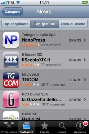 Nanopress prima in classifica tra le applicazioni per IPhone