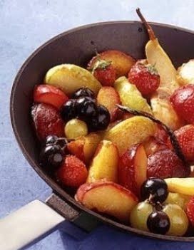 frutta caramellata e gelato