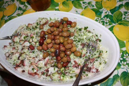 insalata di riso con il polpo