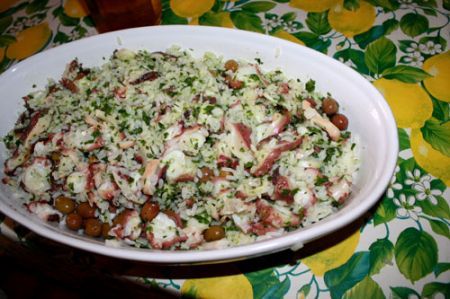 insalata di riso con il polpo