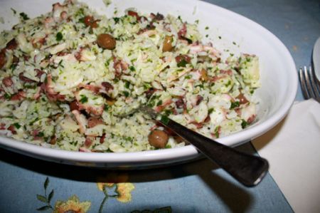 insalata di riso con il polpo