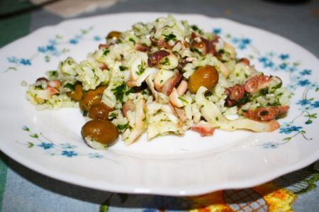 insalata di riso con il polpo