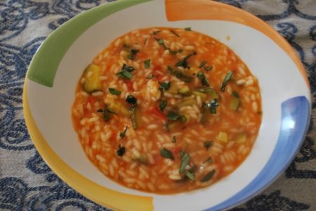 minestra di riso e zucchine