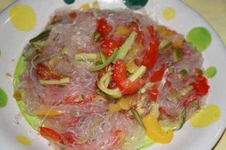 spaghetti soia verdure