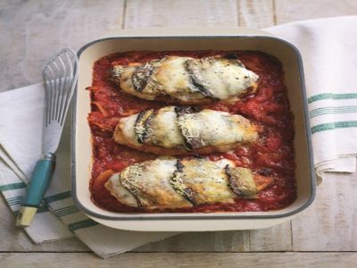 medaglioni di tacchino con melanzane