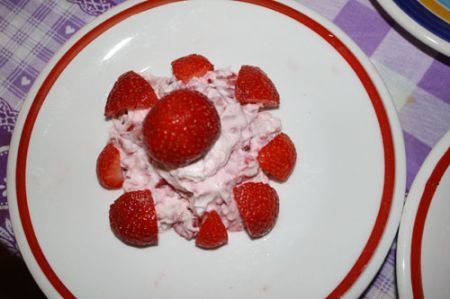 mousse di caprino e fragole