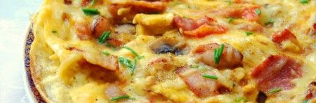 omelette con provola e guanciale