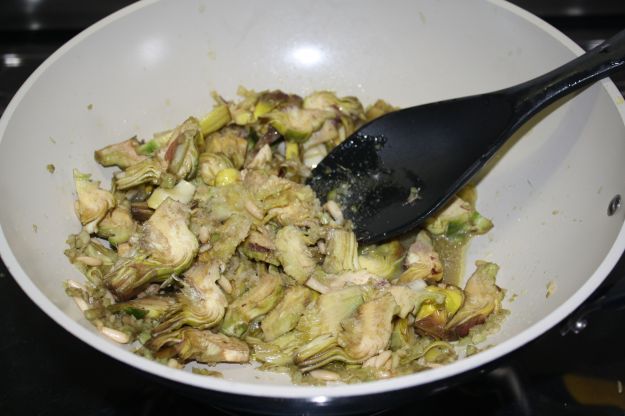 ricetta pasta carciofi funghi 01