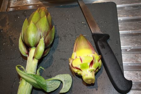 totani o calamari con i carciofi