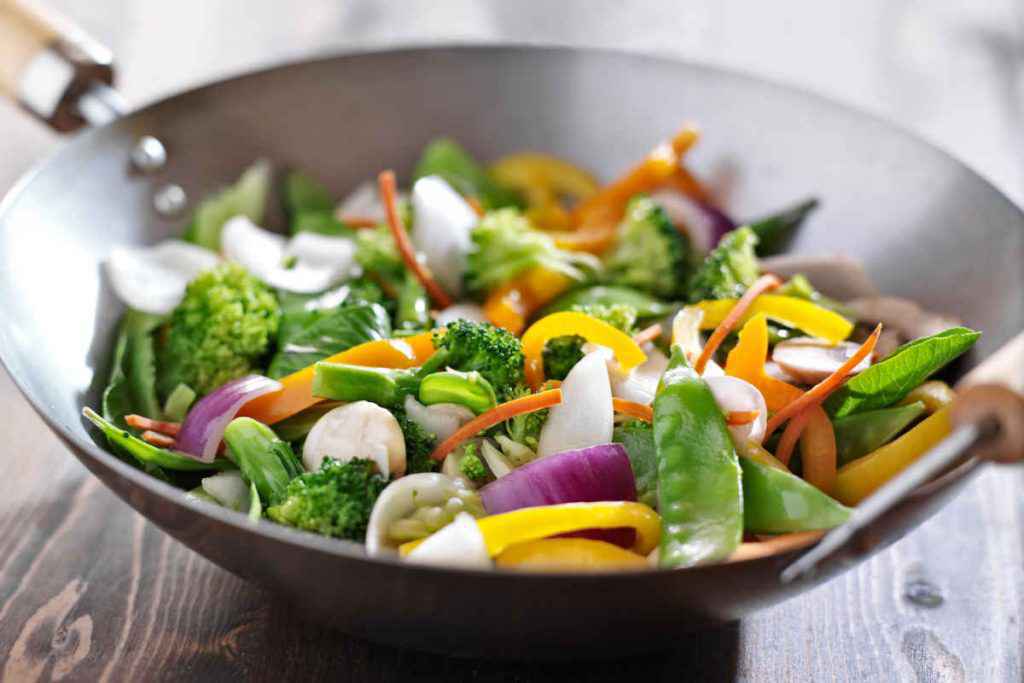 verdure in padella wok