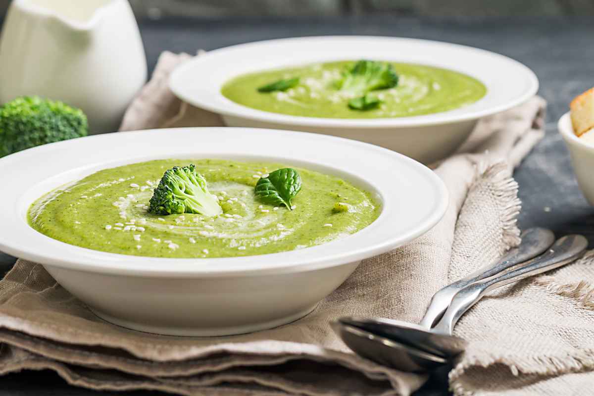 piatti con vellutata di broccoli