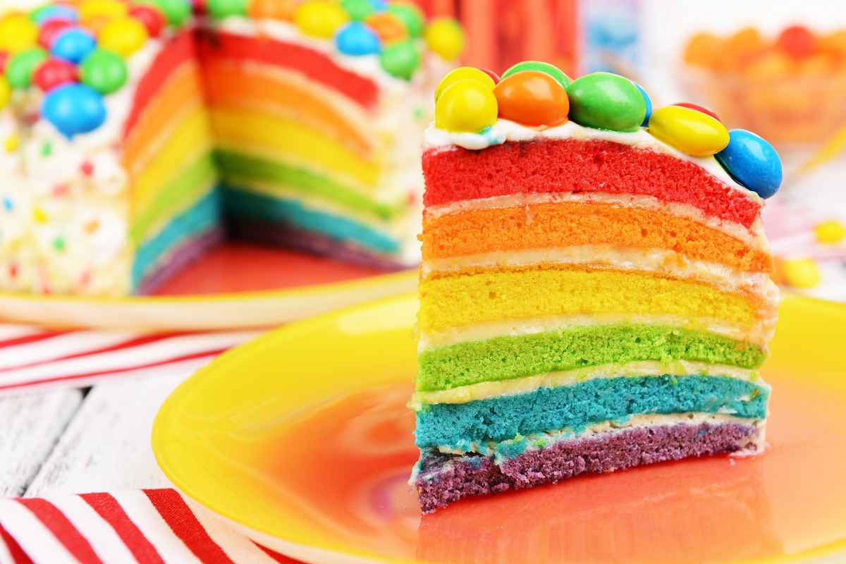 torta arcobaleno o arlecchino