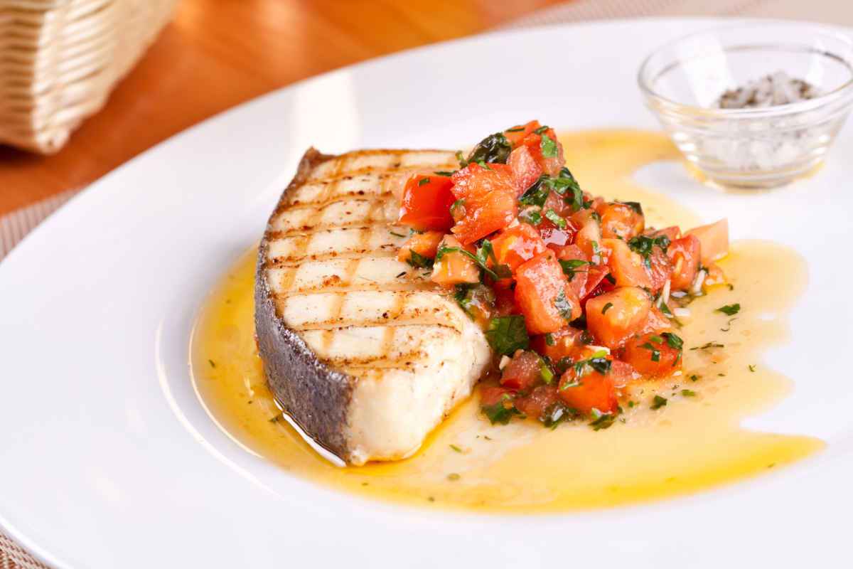 fiiletto di pesce halibut alla griglia