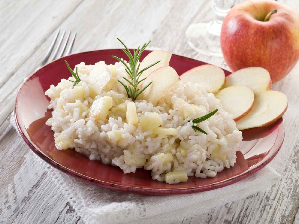 risotto alle mele e gorgonzola