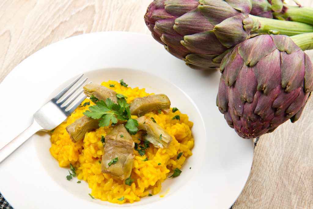 risotto ai carciofi e zafferano