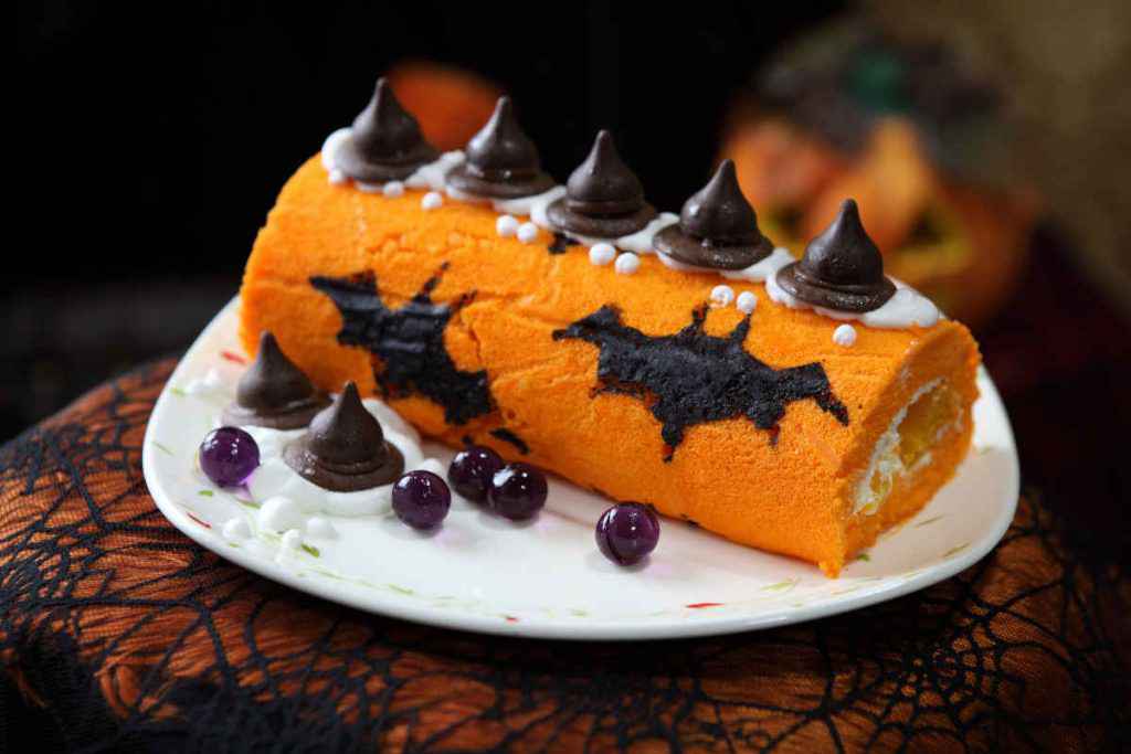 rotolo di pan di Spagna per Halloween