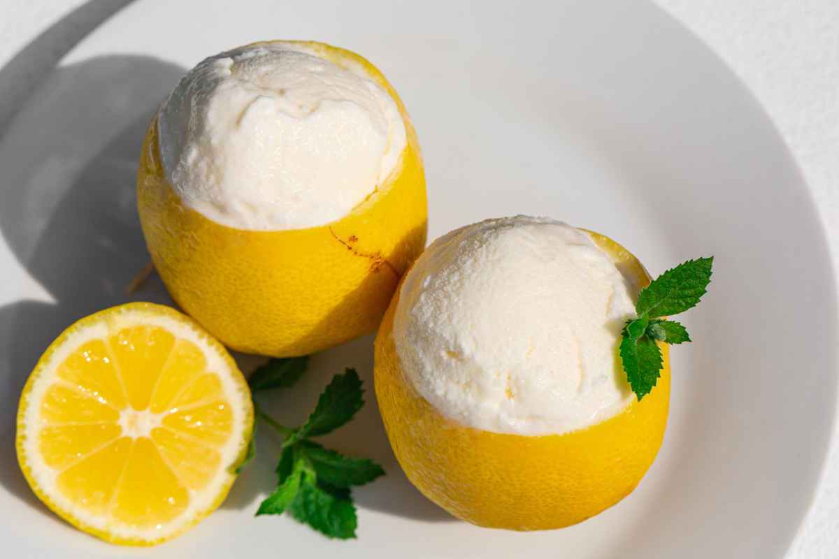 sorbetto al limone per la cena di Natale