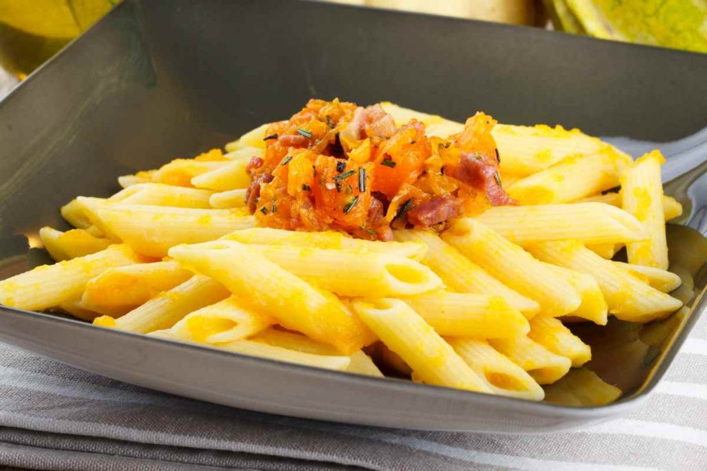 Pasta zucca e pancetta