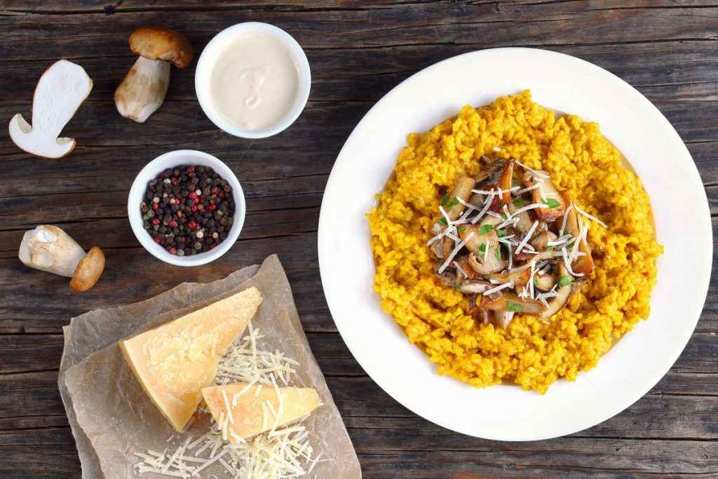 risotto zafferano e funghi