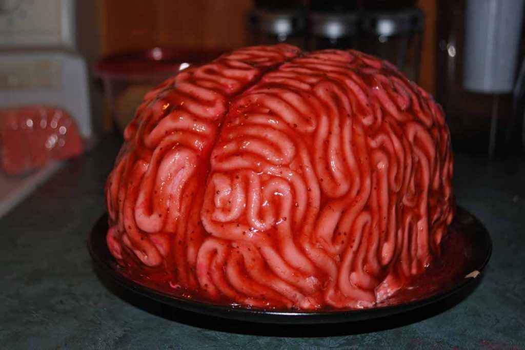 Desser a forma di cervello per la festa di Halloween