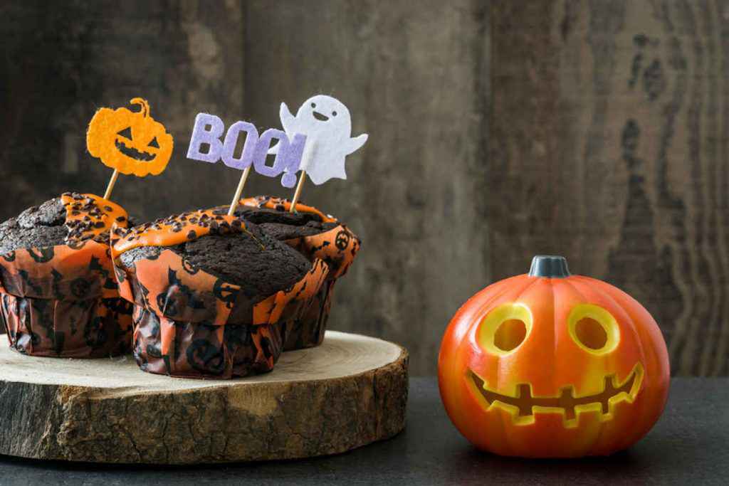 Muffin al cioccolato senza glutine per Halloween