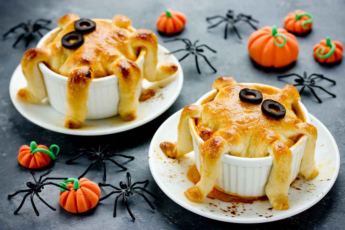 soufflé con pasta sfoglia a forma di piovra