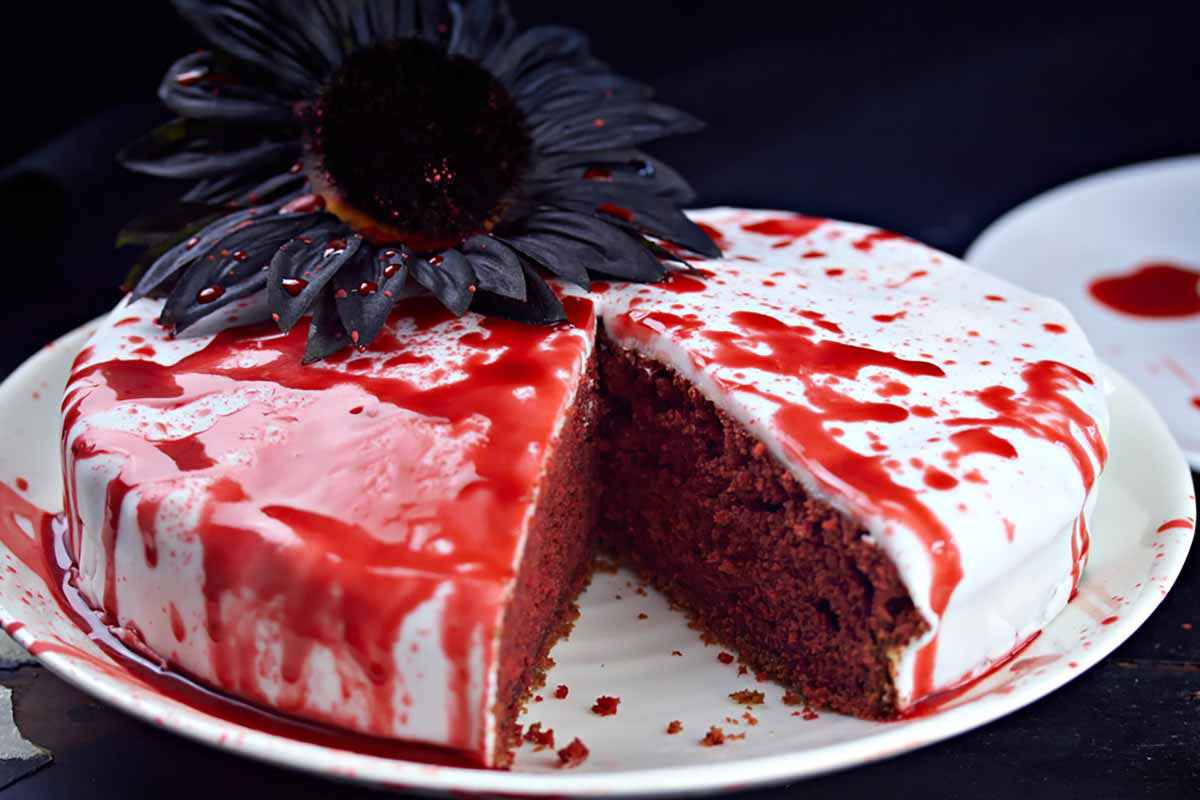 Decorazione per torte con sangue finto per Halloween