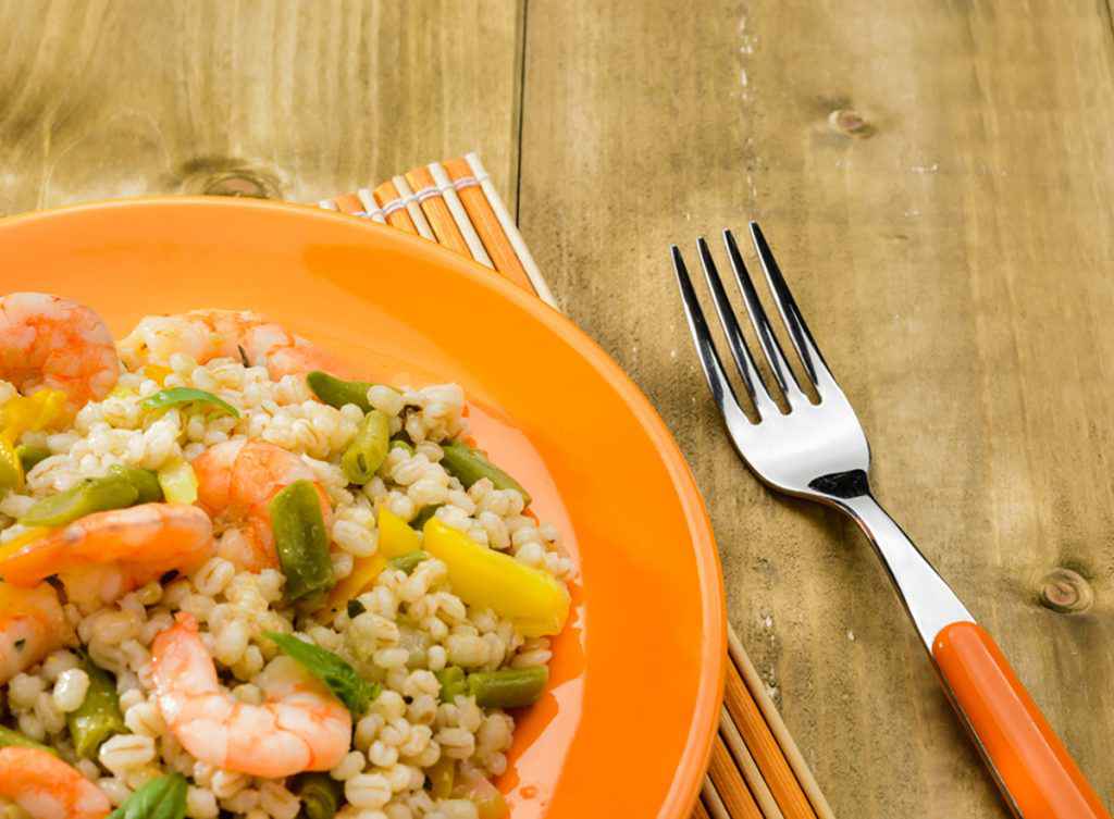 Insalata di farro e gamberetti