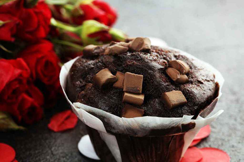 Muffin al cioccolato fondente per San Valentino