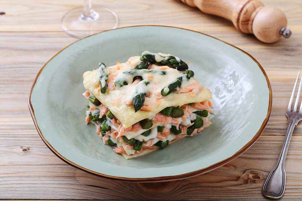 lasagne asparagi e salmone