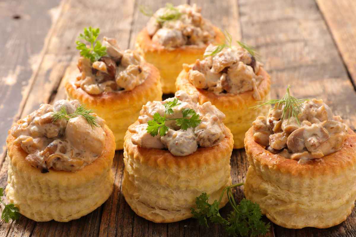 Vol au vent ripieni di funghi