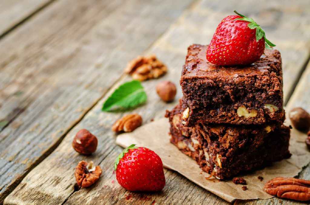 brownies con noci e cioccolato