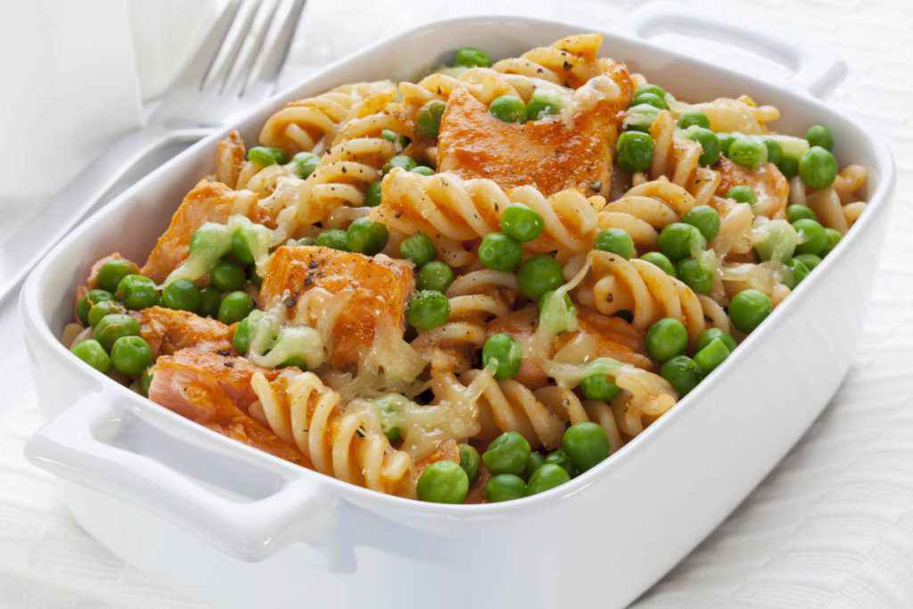 pasta al salmone con piselli