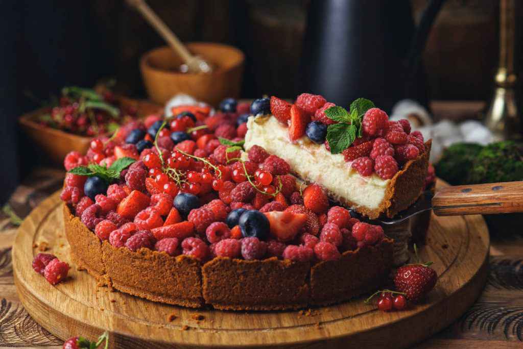 cheesecake ai frutti di bosco cotta