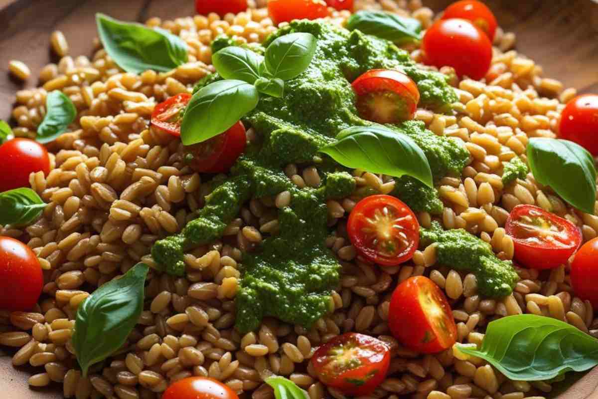 Insalata di farro e pesto