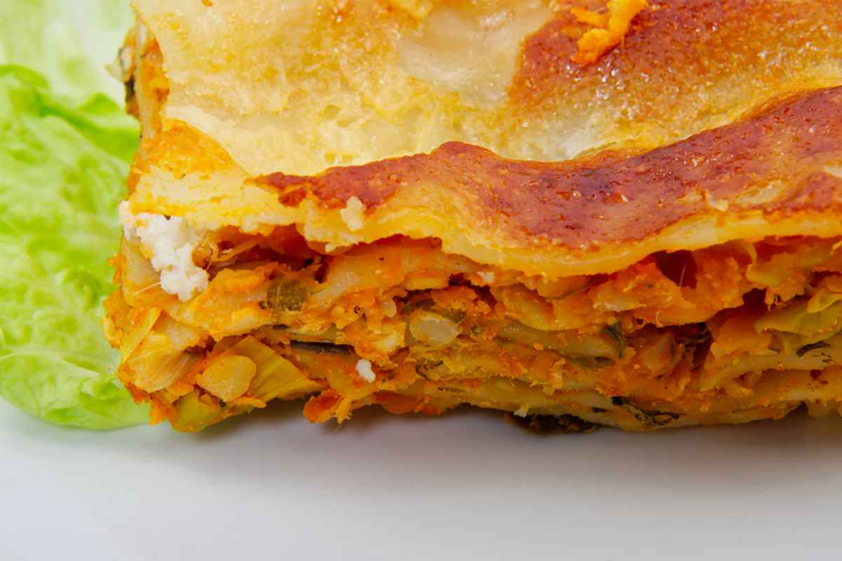 Lasagne vegetariane con le lenticchie