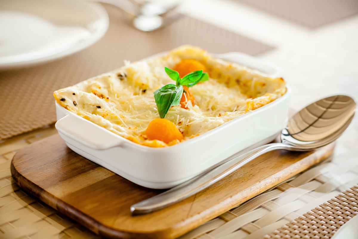 Lasagne con zucca e funghi porcini
