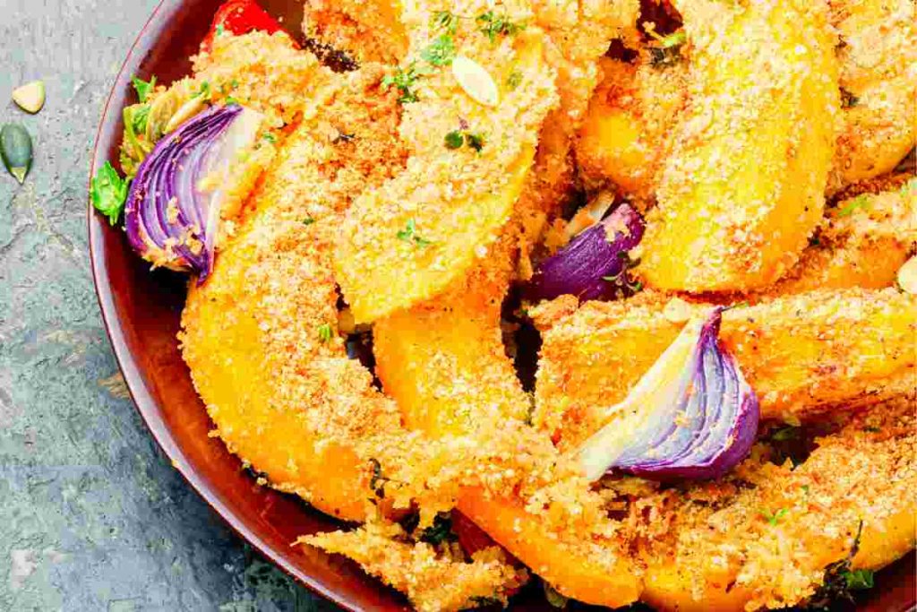 Zucca al forno gratinata light ricetta