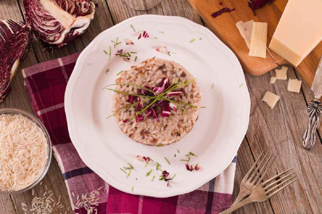 come impiattare il risotto al radicchio trevigiano