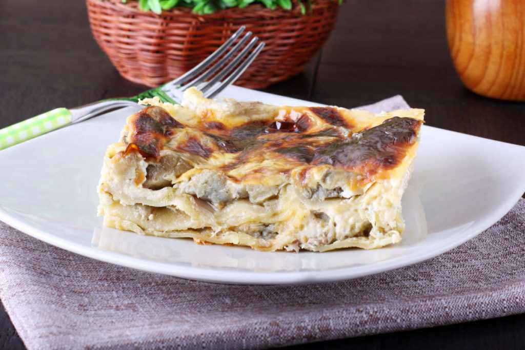 lasagne bianche ai carciofi