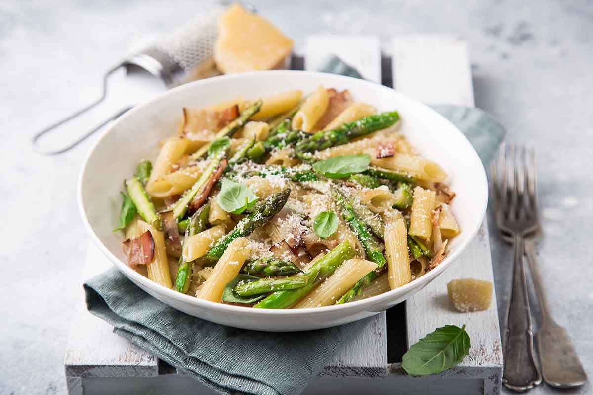 pasta asparagi e pancetta