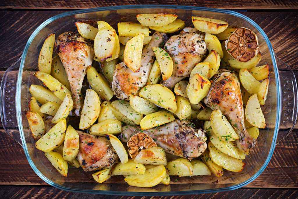 pollo al forno con patate