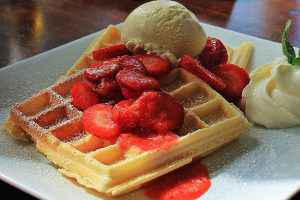 waffle con fragola