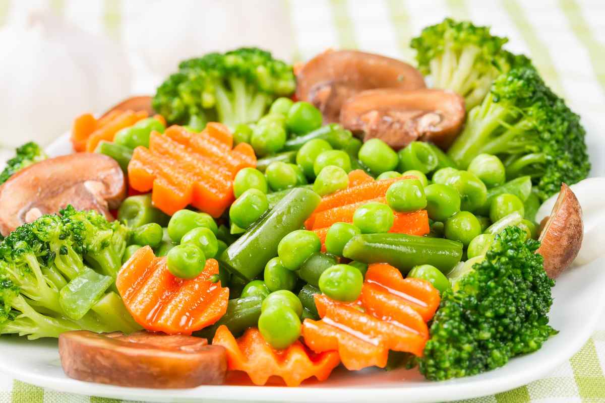 insalata di verdure al vapore