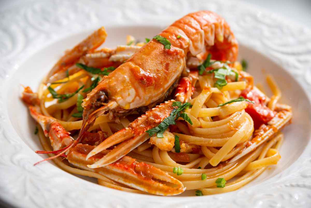 linguine con scampi