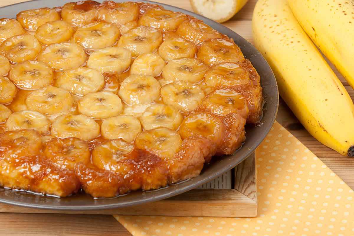 Tarte tatin alla banana, torta rovegliata con banane