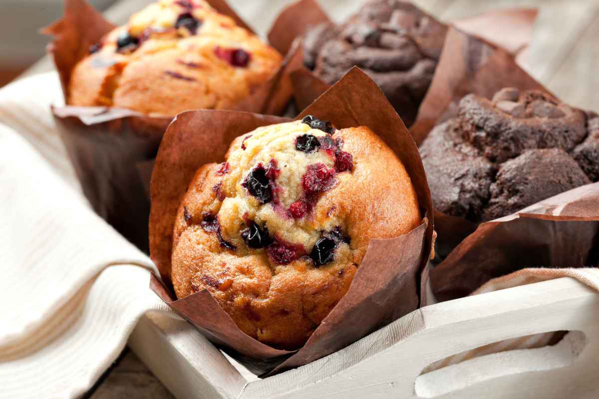 muffin dolci alla frutta e al cioccolato