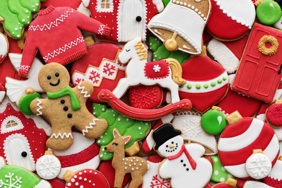 ampia varietà di biscotti di natale