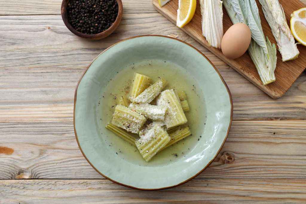 piatto con cardi in umido