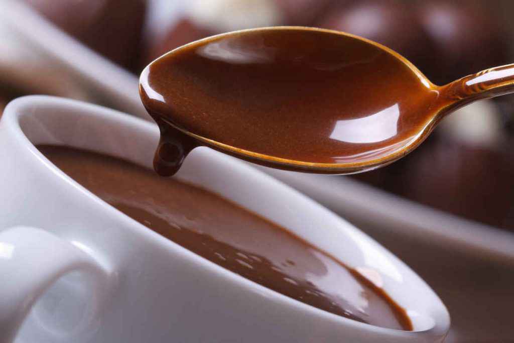 cioccolata in tazza calda densa e senza grumi